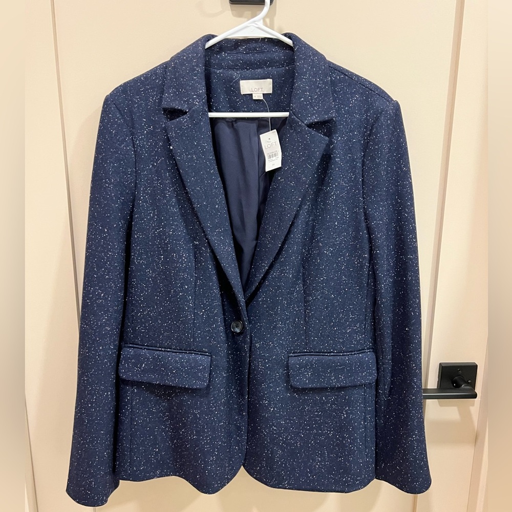LOFT Women's Speckled Navy Blazer